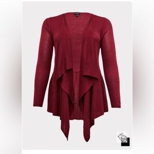 TORRID 00 burgundy cardigan